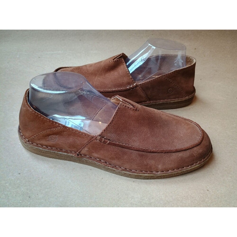 Born Stewie II Men's Brown Leather Slip On Comfort Loafer Casual Shoes Size 9.5